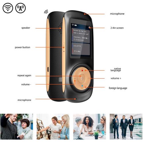  [아마존핫딜][아마존 핫딜] Buoth Smart Language Translator Device with WiFi or Hotspot 2.4 Inch Touch Screen Support 70 Languages Two Way Voice Translation for Travelling Learning Business Shopping(Black)