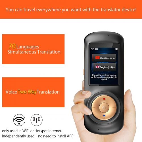  [아마존핫딜][아마존 핫딜] Buoth Smart Language Translator Device with WiFi or Hotspot 2.4 Inch Touch Screen Support 70 Languages Two Way Voice Translation for Travelling Learning Business Shopping(Black)