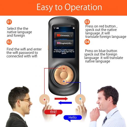  [아마존핫딜][아마존 핫딜] Buoth Smart Language Translator Device with WiFi or Hotspot 2.4 Inch Touch Screen Support 70 Languages Two Way Voice Translation for Travelling Learning Business Shopping(Black)