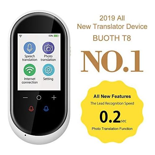  [아마존베스트]Buoth Language Translator Device with Camera Translation Function WiFi or Hotspot 2.4 Inch Touch Screen Support 106 Languages Two Way Voice Translation for Travelling Learning Business S