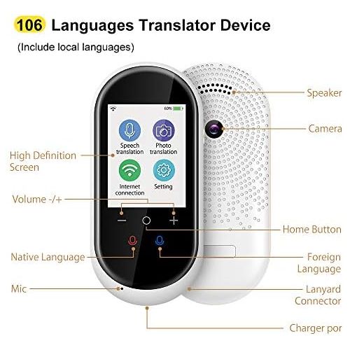  [아마존베스트]Buoth Language Translator Device with Camera Translation Function WiFi or Hotspot 2.4 Inch Touch Screen Support 106 Languages Two Way Voice Translation for Travelling Learning Business S