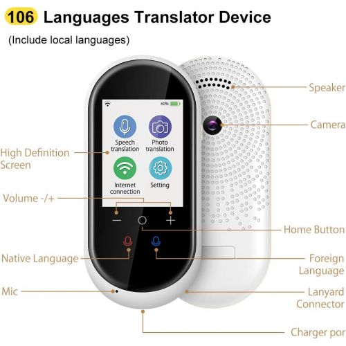  [아마존베스트]Buoth Language Translator Device with Camera Translation Function WiFi or Hotspot 2.4 Inch Touch Screen Support 106 Languages Two Way Voice Translation for Travelling Learning Business S