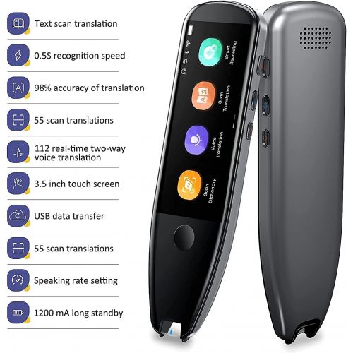  Buoth Vormor Translation Pen scan X5 Translator Voice Translator Device 112 Languages Text-to-Speech Scanner Reader Pen OCR/Wi-Fi Voice Translator for Meetings Travel Learning