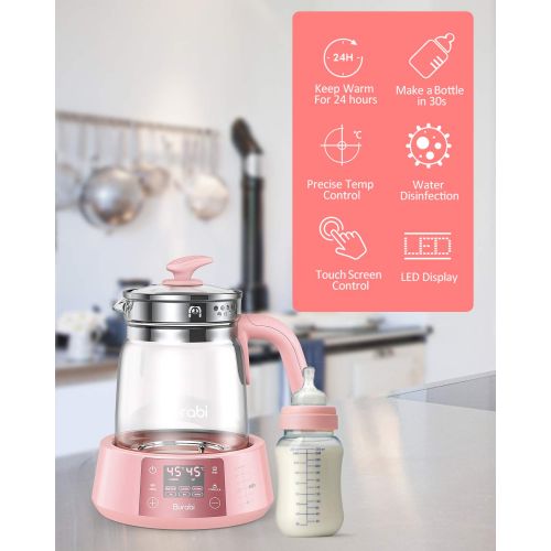  [아마존베스트]Burabi Baby Formula Ready Water Kettle with Precise Temperature Control (Keep Warm 24 Hours at Perfect Temp) Electric Boiler Heater for Night Feeding, Faster Than Bottle Warmer