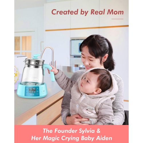  [아마존베스트]Burabi Baby Formula Ready Water Kettle with Precise Temperature Control (Keep Warm 24 Hours at Perfect Temp) Electric Boiler Heater for Night Feeding, Faster Than Bottle Warmer