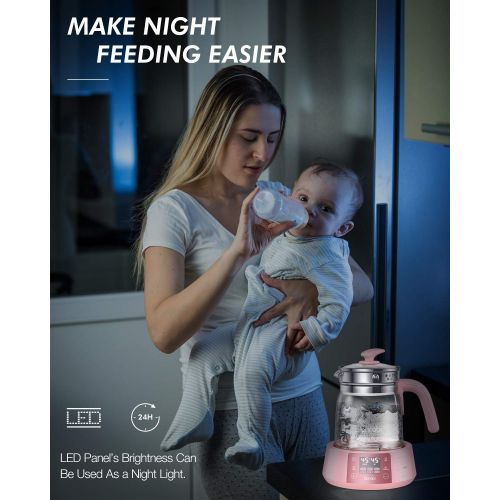  [아마존베스트]Burabi Baby Formula Ready Water Kettle with Precise Temperature Control (Keep Warm 24 Hours at Perfect Temp) Electric Boiler Heater for Night Feeding, Faster Than Bottle Warmer