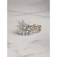Burberry Crystal Daisy Gold-plated Double Ring