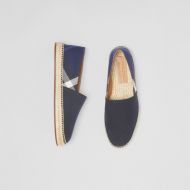 Burberry Overdyed House Check and Cotton Canvas Espadrilles