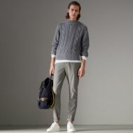 Burberry Open-stitch Detail Cable Knit Cotton Cashmere Sweater