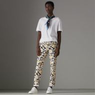 Burberry Daisy Print Cotton Tailored Trousers