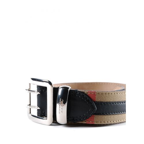 버버리 Burberry House check cotton and leather belt