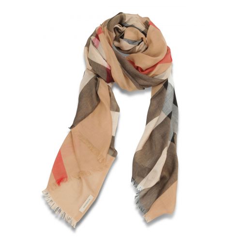 버버리 Burberry Check Modal Cashmere and Silk Scarf