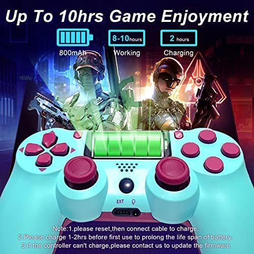  Burcica Wireless Controller Compatible with Playstation 4 System, for PS4 Console with Charging Cable, Gamepad Gift for Girls/Kids/Man(Berry Blue, 2021 New Model Joystick)