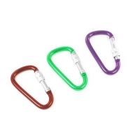 Burgundy Purple Green D Style Spring Load Gate Carabiner Hooks 3 Pcs by Unique Bargains