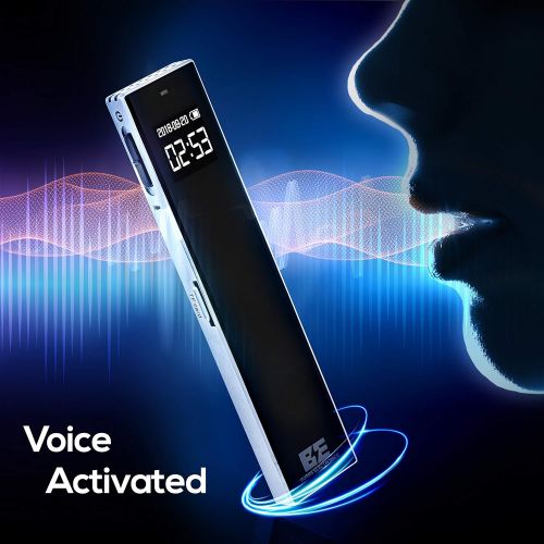  Digital Voice Recorder for Lectures, Burns Electronics Voice Activated Recorder, Meetings, Interviews, 8GB Expandable to 64GB, with Noise Reduction, Mini Tape Recorder, Portable Di