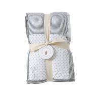 Burts Bees Baby - Reversible Quilt Baby Blanket, Dottie Bee Print, 100% Organic Cotton and 100% Polyester Fill (Heather Grey)