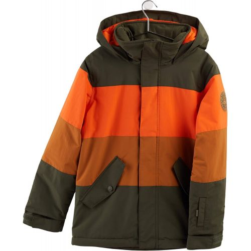 버튼 Burton Kids Boys Little Symbol Jacket, Orangeade Multi, S (7-8 Big Kids)