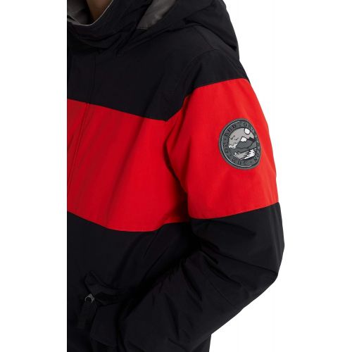 버튼 Burton Kids Boys Little Symbol Jacket, True Black/Flame Scarlet, M (10-12 Big Kids)