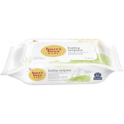  Burts Bees Baby Chlorine-Free Wipes, Unscented Natural Baby Wipes for Sensitive Skin 72 Wipes (Pack of 6)