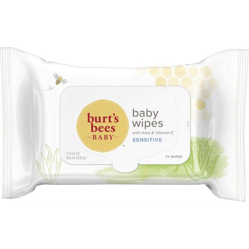  Burts Bees Baby Chlorine-Free Wipes, Unscented Natural Baby Wipes for Sensitive Skin 72 Wipes (Pack of 6)