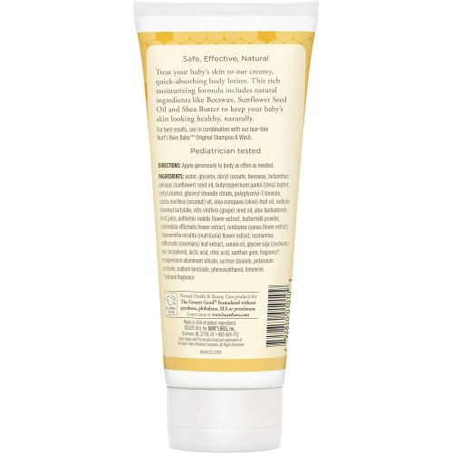  Burts Bees Baby Nourishing Lotion, Original Scent Baby Lotion - 6 Ounce Tube - Pack of 3