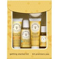 Burts Bees Baby Getting Started Gift Set, 5 Trial Size Baby Skin Care Products - Lotion, Shampoo & Wash, Daily Cream-to-Powder, Baby Oil and Soap