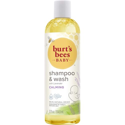  Burts Bees Baby Shampoo & Wash, Calming Tear Free Baby Soap - 12 Fl Oz Bottle (Pack of 3)