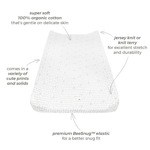  [아마존베스트]Burts Bees Baby - Changing Pad Cover, 100% Organic Cotton Changing Pad Liner for Standard 16 x 32 Baby Changing Mats (Blossom Solid Color)