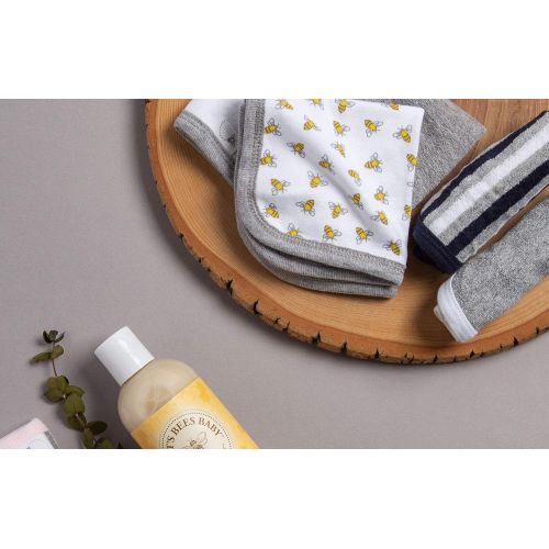  [아마존베스트]Burts Bees Baby - Washcloths, Absorbent Knit Terry, Super Soft 100% Organic Cotton (Heather Grey, 3-Pack)