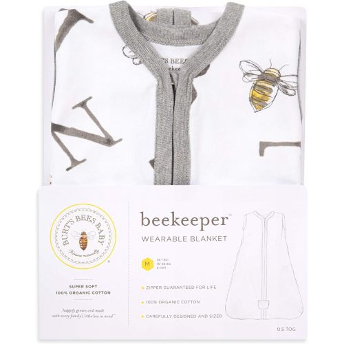  [아마존베스트]Burts Bees Baby - Beekeeper Wearable Blanket, 100% Organic Cotton, Swaddle Transition Sleeping Bag