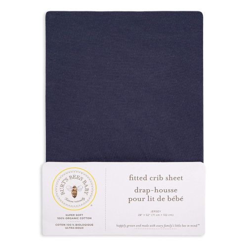  [아마존베스트]Burts Bees Baby - Fitted Crib Sheet, Boys Solid Color, 100% Organic Cotton Crib Sheet for Standard...