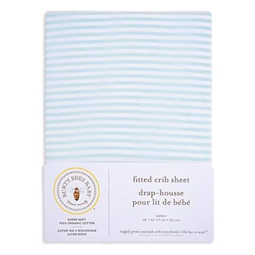  [아마존베스트]Burts Bees Baby - Fitted Crib Sheet, Boys & Unisex 100% Organic Cotton Crib Sheet For Standard...