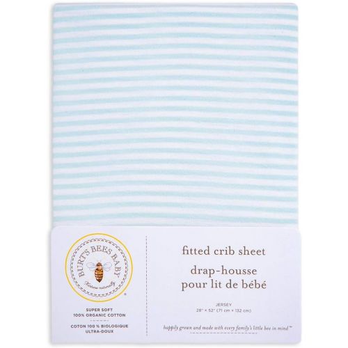  [아마존베스트]Burts Bees Baby - Fitted Crib Sheet, Boys & Unisex 100% Organic Cotton Crib Sheet For Standard...