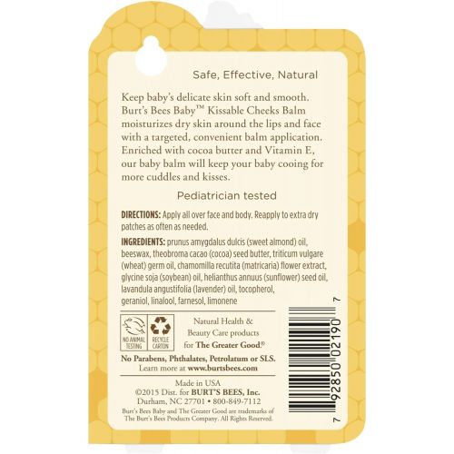  Burts Bees Baby Burt’s Bees Baby Kissable Cheeks Balm, 100% Natural Baby Moisturizer - 0.25 Ounce Balm