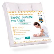 Busfro Brand Changing Pad Liners [3 Pack] - Waterproof, Ultra-Soft, Made of Cozy Bamboo Fabric - 4 Thick Layers -...
