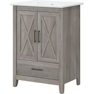 Bush Furniture Key West 24W Bathroom Vanity with Sink in Driftwood Gray