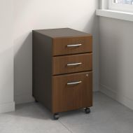 /Bush Business Furniture Series A 3 Drawer Mobile File Cabinet in Sienna Walnut and Bronze