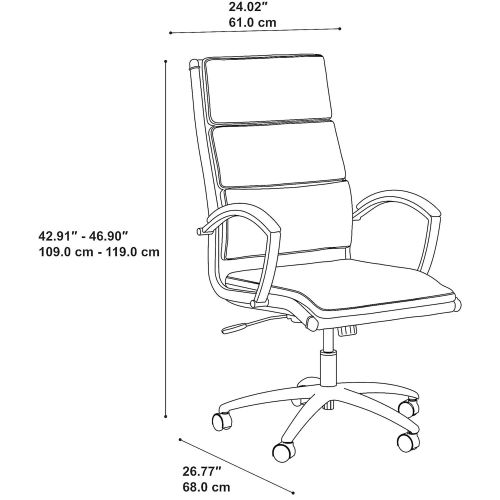  Bush Business Furniture Office by kathy ireland Echo High Back Leather Executive Chair in White