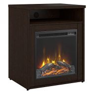 Bush Business Furniture Series C 24W Electric Fireplace with Shelf in Mocha Cherry