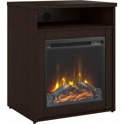  Bush Business Furniture Series C 24W Electric Fireplace with Shelf in Mocha Cherry