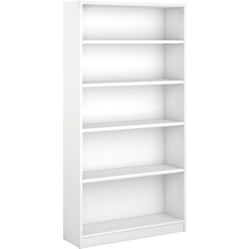  Bush Furniture Universal 5 Shelf Bookcase in Pure White