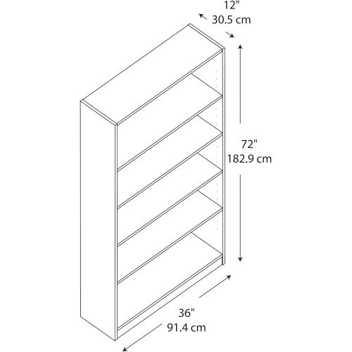  Bush Furniture Universal 5 Shelf Bookcase in Pure White