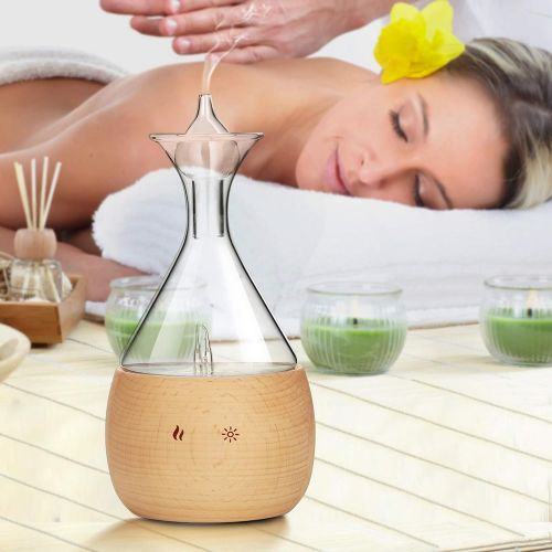  Bushberry Mist Aromatherapy Diffuser Nebulizer Made of Beech Wood and Glass. Waterless Pure Essential Oil Mist for up to 4 Hours, no Added Water or Heat. Professional, Stylish and...