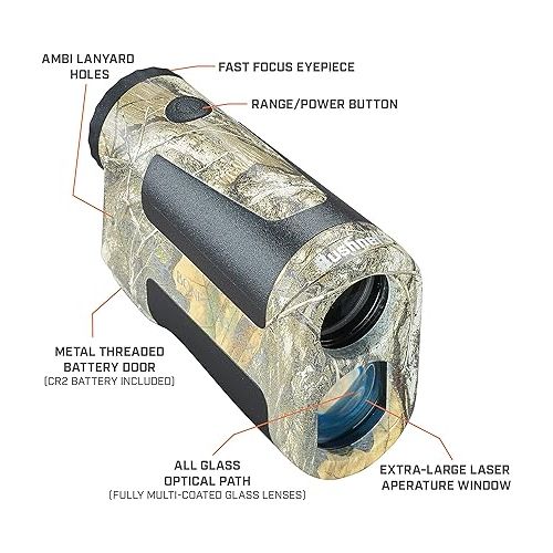 부쉬넬 Bushnell BoneCollector 850 Laser Rangefinder, Hunting Laser Range Finder in Realtree Edge Camo