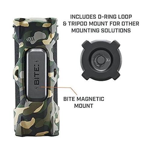 부쉬넬 Bushnell Outdoorsman Bluetooth Speaker, Bite Magnetic Mount, Rugged Rubber Armor