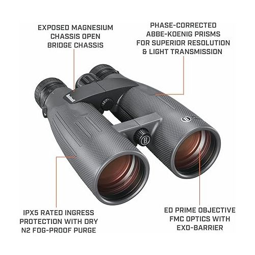 부쉬넬 Bushnell Match Pro 15x56 Binoculars - Precision Shooting Shot Call MRAD Reticle, Crystal Clear Glass, Bridge Lock Keeps Your Binos in The Exact Same Position