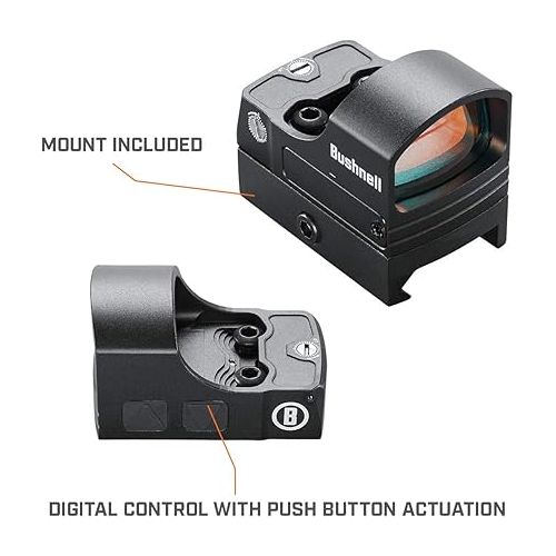 부쉬넬 Bushnell RXS100 Reflex Sight, Red Dot Sight with 4 MOA and 8 Brightness Settings, Durable with Long Battery Life