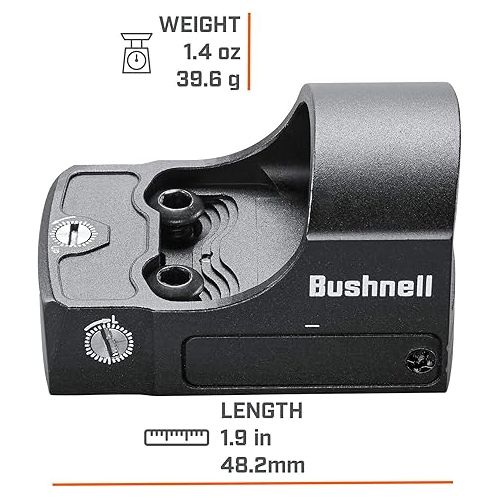 부쉬넬 Bushnell RXS100 Reflex Sight, Red Dot Sight with 4 MOA and 8 Brightness Settings, Durable with Long Battery Life