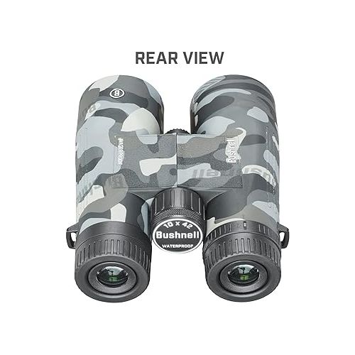 부쉬넬 Bushnell Blackout Camo 10x42 Binoculars for Adults, Binoculars for Hunting, Bird Watching, Boating