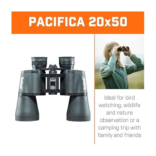 부쉬넬 Bushnell Pacifica 20x 50mm Super High-Powered Porro Prism Binoculars, Black